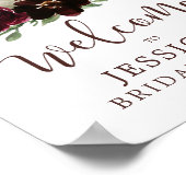 秋ブルゴーニュパンプキンシャワーウェルカムサイン ポスター (角)