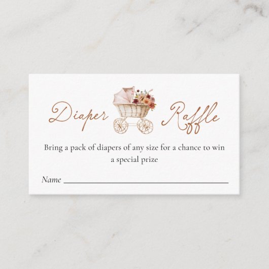 秋ブルゴーニュフローラおむつラッフルチケット エンクロージャーカード (正面)