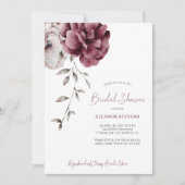 秋ブルゴーニュフローラエレガントブライダルシャワー 招待状 (正面)