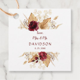 秋ブルゴーニュフローラパンパスグラスパーム結婚ズ フェイバータグ