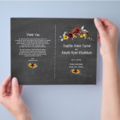 秋ブルゴーニュフローラヒマワリChalkboardプログラム チラシ (手)