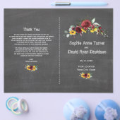 秋ブルゴーニュフローラヒマワリChalkboardプログラム チラシ (シングル)