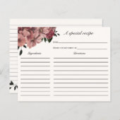 秋ブルゴーニュフローラブライダルシャワーレシピカード (正面/裏面)