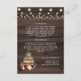 秋ブルゴーニュフローラワインバレル結婚の詳細 エンクロージャーカード