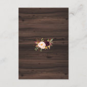 秋ブルゴーニュフローラワインバレル結婚の詳細 エンクロージャーカード (裏面)