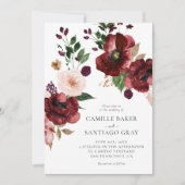 秋ブルゴーニュフローラ写真結婚式招待状 招待状 (正面)