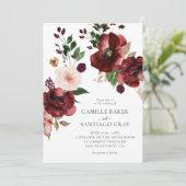 秋ブルゴーニュフローラ写真結婚式招待状 招待状 (スタンド正面)