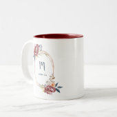 秋ブルゴーニュフローラ及びバラ金ゴールド |モノグラム ツートーンマグカップ (正面左)