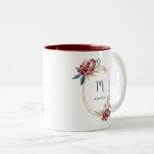 秋ブルゴーニュフローラ及びバラ金ゴールド |モノグラム ツートーンマグカップ (正面右)