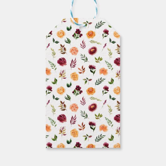 秋ブルゴーニュフローラ結婚ズサンキュー ギフトタグ (裏面)