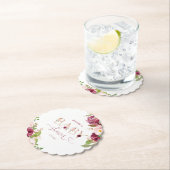 秋ブルゴーニュフローラ金ゴールドフォイル赤ちゃんシャワー ペーパーコースター (インサイチュ)