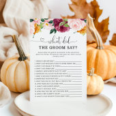 秋ブルゴーニュ新郎は何と言ったブライダルシャワー