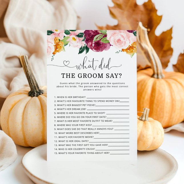 秋ブルゴーニュ新郎は何と言ったブライダルシャワー (クリエイターアップロード済み)