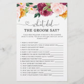 秋ブルゴーニュ新郎は何と言ったブライダルシャワー (正面)