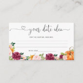 秋ブルゴーニュ日付ナイトアイディア。日付jar エンクロージャーカード (正面)