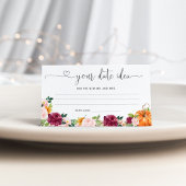 秋ブルゴーニュ日付ナイトアイディア。日付jar エンクロージャーカード