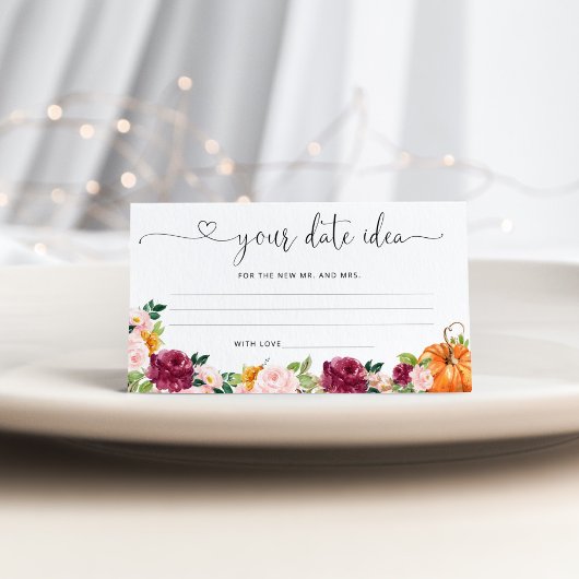 秋ブルゴーニュ日付ナイトアイディア。日付jar エンクロージャーカード