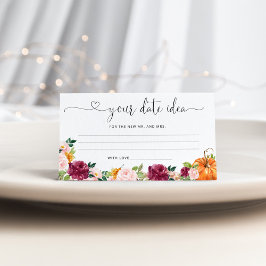 秋ブルゴーニュ日付ナイトアイディア。日付jar エンクロージャーカード