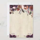 秋ブルゴーニュ暗いフローラブライダルシャワー招待 招待状 (裏面)