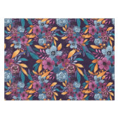 秋ブルゴーニュ海軍マスタードウォーター色フラワーアート テーブルクロス (正面(横))