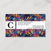 秋ブルゴーニュ海軍マスタードウォーター色フラワーアート 名刺 (裏面)