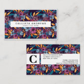 秋ブルゴーニュ海軍マスタードウォーター色フラワーアート 名刺 (正面/裏面)