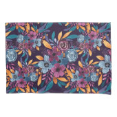 秋ブルゴーニュ海軍マスタードウォーター色フラワーアート 枕カバー (正面)