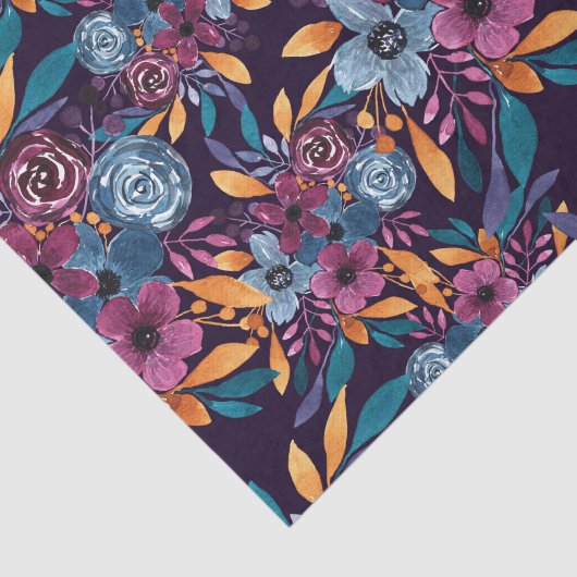 秋ブルゴーニュ海軍マスタードウォーター色フラワーアート 薄葉紙 (詳細)