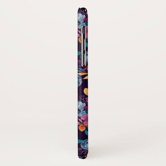 秋ブルゴーニュ海軍マスタードウォーター色フラワーアート Case-Mate iPhoneケース (裏面/左)