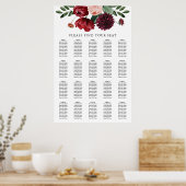 秋ブルゴーニュ結婚ーフローラの座席表 ポスター (キッチン)