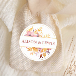 秋ブルゴーニュ結婚ー葉 ラウンドシール