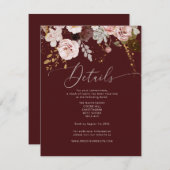 秋ブルゴーニュ結婚金ゴールド詳細 エンクロージャーカード (正面/裏面)