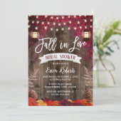 秋ブルゴーニュ葉ーランタン秋ブライダルシャワー 招待状 (スタンド正面)