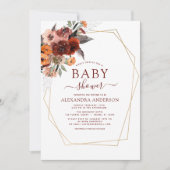 秋ブルゴーニュ赤ちゃんシャワーフローラ 招待状 (正面)