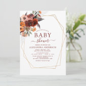 秋ブルゴーニュ赤ちゃんシャワーフローラ 招待状 (スタンド正面)