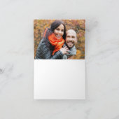 秋ブルゴーニュ赤フローラ写真結婚の サンキューカード (内部)