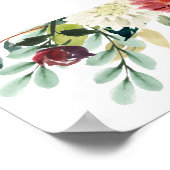 秋ブルゴーニュ赤面フローラブライダルシャワー歓迎 ポスター (角)