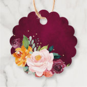 秋ブルゴーニュ赤面フローラブロッサムブライダルシャワー フェイバータグ (裏面)