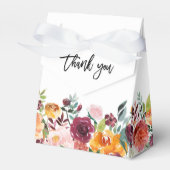 秋ブルゴーニュ赤面フローラブロッサムブライダルシャワー フェイバーボックス (正面サイド)