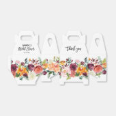 秋ブルゴーニュ赤面フローラブロッサムブライダルシャワー フェイバーボックス (折り畳みなし)