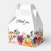 秋ブルゴーニュ赤面フローラブロッサムブライダルシャワー フェイバーボックス (正面サイド)