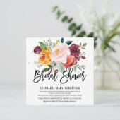 秋ブルゴーニュ赤面フローラブロッサムブライダルシャワー 招待状 (スタンド正面)