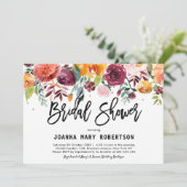 秋ブルゴーニュ赤面フローラブロッサムブライダルシャワー 招待状 (スタンド正面)