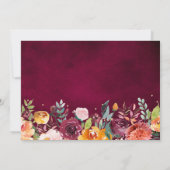 秋ブルゴーニュ赤面フローラブロッサムブライダルシャワー 招待状 (裏面)