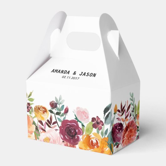 秋ブルゴーニュ赤面フローラブロッサム結婚ズ フェイバーボックス (正面サイド)