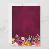 秋ブルゴーニュ赤面フローラブロッサム結婚ズ 招待状 (裏面)