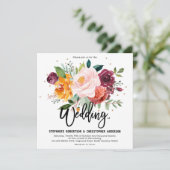 秋ブルゴーニュ赤面フローラブロッサム結婚ズ 招待状 (スタンド正面)