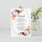 秋ブルゴーニュ赤面フローラ幾何学的詳細 エンクロージャーカード (スタンド正面)