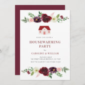 秋ブルゴーニュ赤面フローラ引っ越し祝いパーティー 招待状 (正面/裏面)