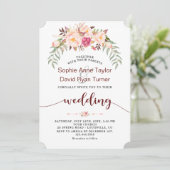 秋ブルゴーニュ赤面フローラ手書結婚き 招待状 (スタンド正面)